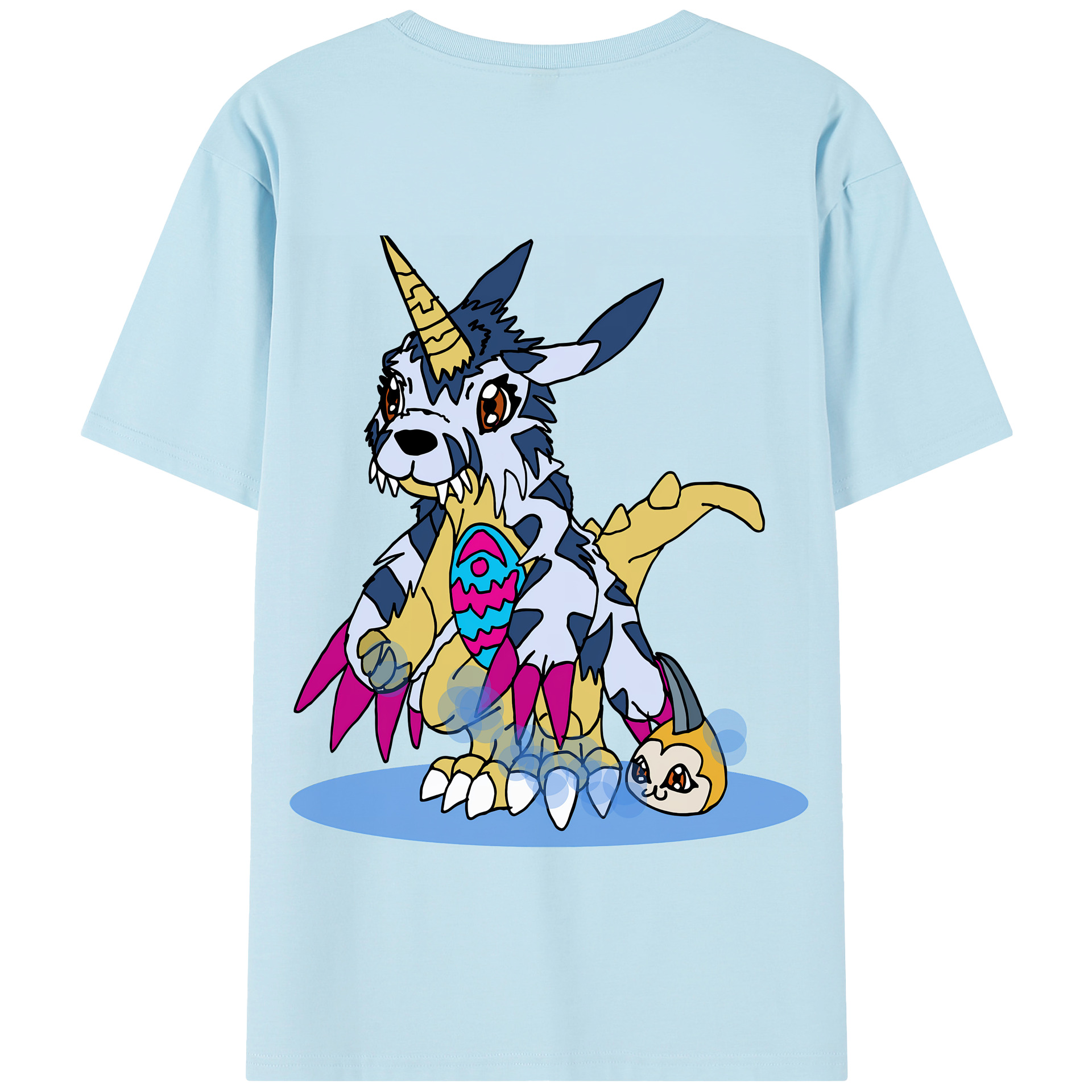 （画像用） Digimon デジタルモンスター/デジモン 綿100％半袖Tシャツ（背面プリント）